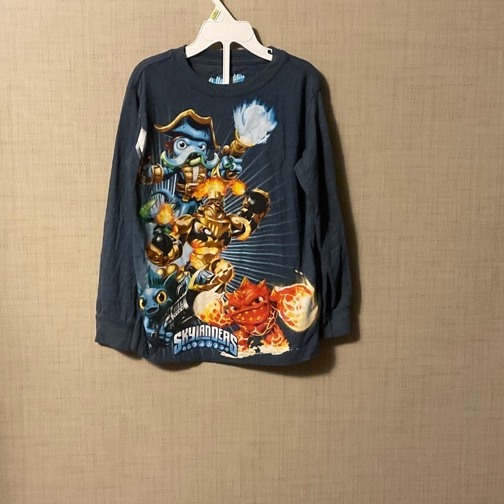 Old Navy Kids Long Sleeve Shirt - Navy Blue with Skylanders Graphics